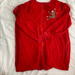 Red Sock Monkey Onsie w/ Pockets